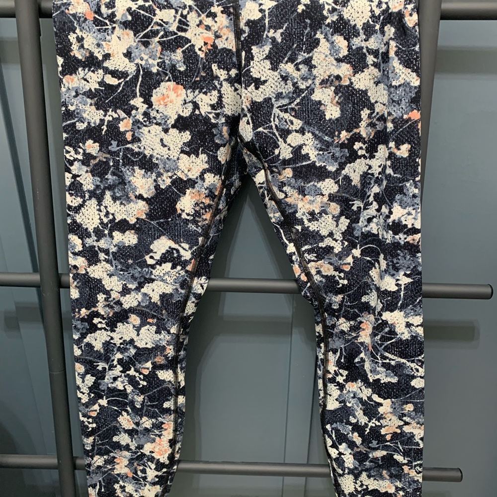 lululemon athletica Navy Floral Print Leggings